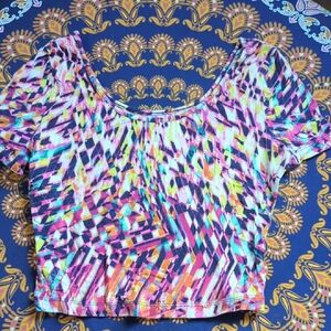 Multicolor Geometric Women's Crop Top